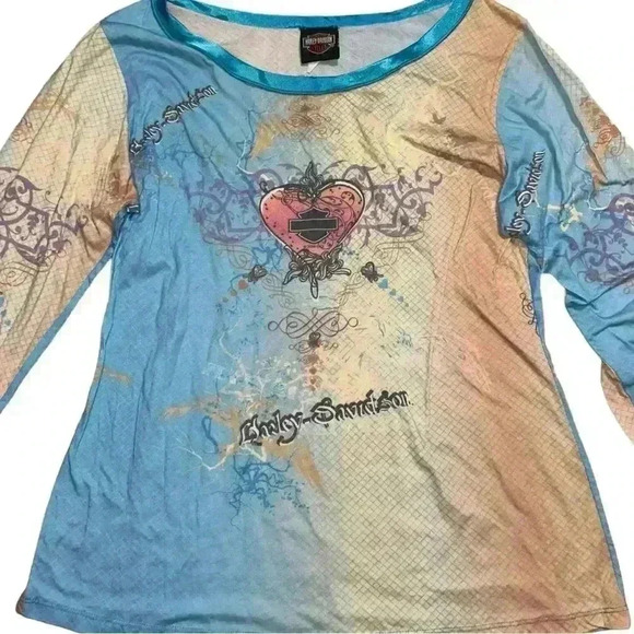 Harley Davidson Motorcycles Y2K Cyber Regency Long Sleeve - Picture 3 of 4